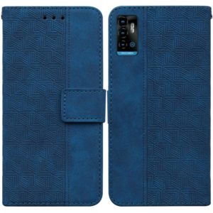 For ZTE Blade A72 / V40 Vita Geometric Embossed Leather Phone Case(Blue) (OEM)