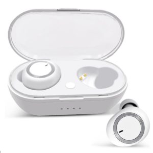 TWS-A1 TWS Bluetooth 5.0 Mini Invisible Sports Music Earphone with Charging Box & Microphone (White) (OEM)