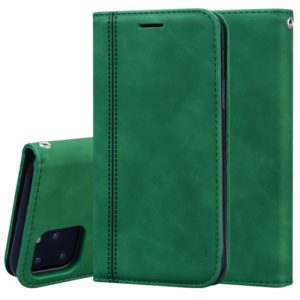 For iPhone 11 Pro Frosted Business Magnetic Horizontal Flip PU Leather Case with Holder & Card Slot & Lanyard(Green) (OEM)
