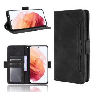 For Samsung Galaxy S21 5G Skin Feel Calf Pattern Horizontal Flip Leather Case with Holder & Card Slots & Photo Frame(Black) (OEM)