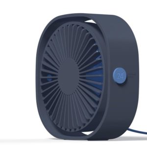 360 Degree Rotation Wind 3 Speeds Mini USB Desktop Fan (Dark Blue) (OEM)