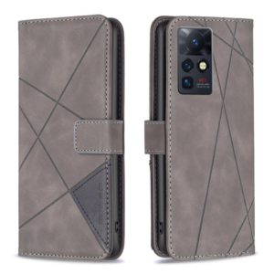 For Infinix Zero X / X Pro BF05 Magnetic Buckle Rhombus Texture Leather Phone Case(Grey) (OEM)