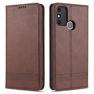 For Huawei Honor 9A AZNS Magnetic Calf Texture Horizontal Flip Leather Case with Card Slots & Holder & Wallet(Dark Brown) (AZNS) (OEM)