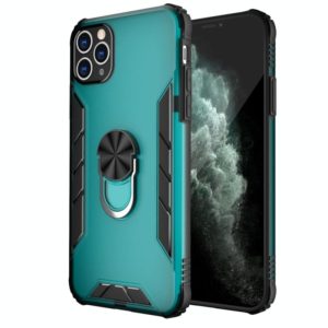 For iPhone 11 Pro Max Magnetic Frosted PC + Matte TPU Shockproof Case with Ring Holder (Glistening Green) (OEM)