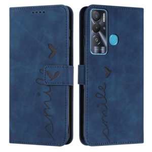 For Tecno Pova Neo Skin Feel Heart Pattern Leather Phone Case(Blue) (OEM)
