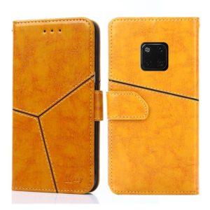 For Huawei Mate 20 Pro Geometric Stitching Horizontal Flip TPU + PU Leather Case with Holder & Card Slots & Wallet(Yellow) (OEM)