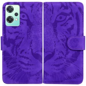For OnePlus Nord CE 2 Lite 5G Tiger Embossing Pattern Horizontal Flip Leather Phone Case(Purple) (OEM)