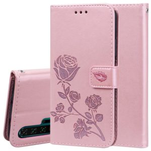 Rose Embossed Horizontal Flip PU Leather Case with Holder & Card Slots & Wallet for Huawei Honor 20 Pro(Rose Gold) (OEM)