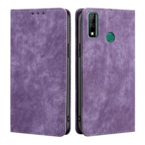 For Huawei Y8S RFID Anti-theft Brush Magnetic Leather Phone Case(Purple) (OEM)