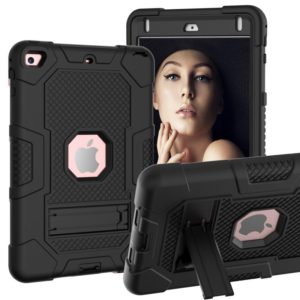 Contrast Color Robot Shockproof Silicone + PC Protective Case with Holder For iPad mini 5 / 4(Black) (OEM)