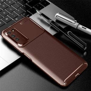 For Huawei Honor X10 Carbon Fiber Texture Shockproof TPU Case(Brown) (OEM)
