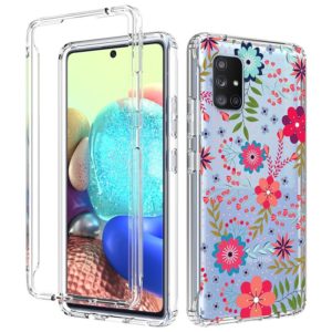 For Samsung Galaxy A71 5G 2 in 1 High Transparent Painted Shockproof PC + TPU Protective Case(Small Floral) (OEM)