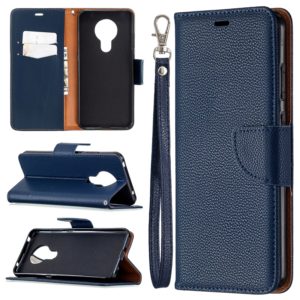 For Nokia 5.3 Litchi Texture Pure Color Horizontal Flip Leather Case with Holder & Card Slots & Wallet & Lanyard(Dark Blue) (OEM)
