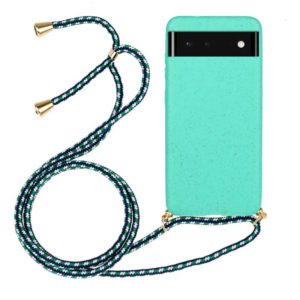 For Google Pixel 6 Pro Wheat Straw Material + TPU Protective Case with Lanyard(Green) (OEM)
