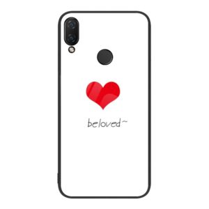 For Huawei nova 3i Colorful Painted Glass Phone Case(Red Heart) (OEM)