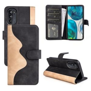 For Motorola Moto G52j 5G Stitching Horizontal Flip Leather Phone Case(Black) (OEM)