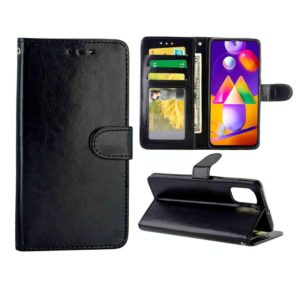For Samsung Galaxy M31S Crazy Horse Texture Leather Horizontal Flip Protective Case with Holder & Card Slots & Wallet & Photo Frame(Black) (OEM)