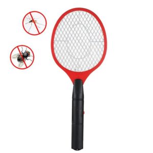 Hand Racket Mosquito Swatter Insect Home Garden Pest Bug Fly Mosquito Zapper Swatter Killer Electric Fly Swatter(Red) (OEM)