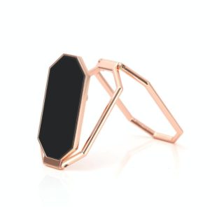 Folding And Sticking Zinc Alloy Mobile Phone Ring Holder Car Magnetic Ring Buckle(Rose Gold) (OEM)