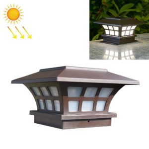 Solar Coffee Column Head Lamp Outdoor Waterproof Decorative Wall Lamp( Warm Light) (OEM)