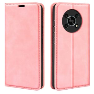 For Honor X30 / Magic 4 Lite Retro-skin Magnetic Suction Leather Phone Case(Pink) (OEM)