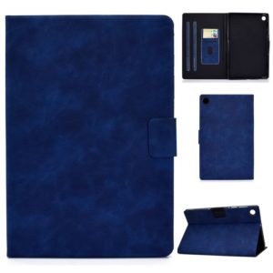 For Lenovo M10 Plus TB-X606F Cowhide Texture Horizontal Flip Leather Case with Holder & Card Slots & Sleep / Wake-up Function(Blue) (OEM)