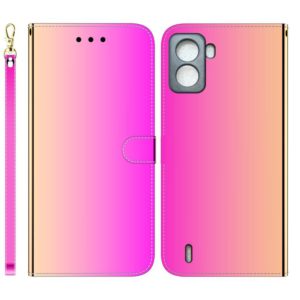 For Tecno Pop 6 No Fingerprints Imitated Mirror Surface Horizontal Flip Leather Phone Case(Gradient Color) (OEM)
