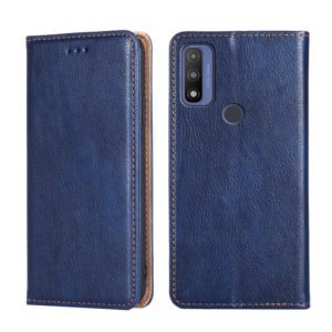 For Motorola G Pure Gloss Oil Solid Color Magnetic Leather Phone Case(Blue) (OEM)