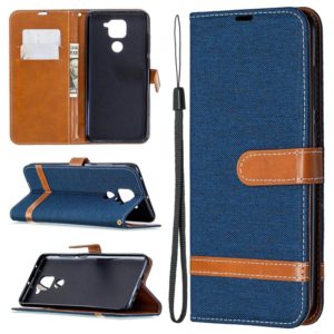 For Xiaomi Redmi Note 9 Denim Texture Horizontal Flip Leather Case with Holder & Card Slots & Wallet & Lanyard(Navy Blue) (OEM)