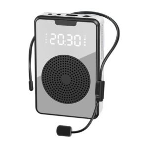 ZXL-H3 Portable Teaching Microphone Amplifier with Time Display, Spec: Wired Version (Black) (OEM)