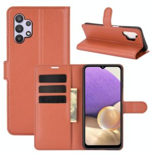 For Samsung Galaxy A32 5G Litchi Texture Horizontal Flip Protective Case with Holder & Card Slots & Wallet(Brown) (OEM)