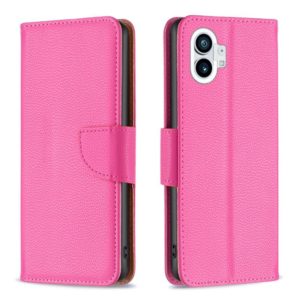 For Nothing Phone 1 Litchi Texture Pure Color Leather Phone Case(Rose Red) (OEM)