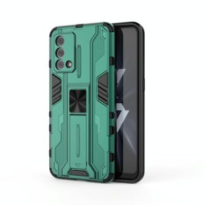 For OPPO K9 Supersonic PC + TPU Shock-proof Protective Case with Holder(Green) (OEM)