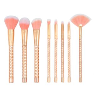 8 in 1 Honeycomb Handle Multi-functional Makeup Brush, Pink Handle and Pink Brush (OEM)