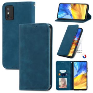 For Honor X10 Max 5G Retro Skin Feel Magnetic Horizontal Flip Leather Phone Case(Blue) (OEM)