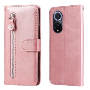 For Huawei nova 9 / Honor 50 5G Calf Texture Zipper Horizontal Flip Leather Phone Case(Rose Gold) (OEM)