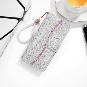 For Sony Xperia 10 III Glitter Powder Horizontal Flip Leather Case with Card Slots & Holder & Lanyard(Silver) (OEM)