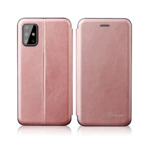 For Samsung Galaxy A32 5G ntegrated Electricity Pressing Retro Texture Magnetic TPU+PU Leather Case with Card Slot & Holder(Rose Gold) (OEM)