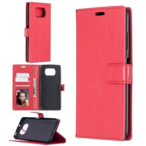 For Xiaomi Poco X3 NFC Crazy Horse Texture Horizontal Flip Leather Case with Holder & Card Slots & Wallet & Photo Frame(Red) (OEM)