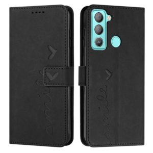 For Tecno POP 5 LTE Skin Feel Heart Pattern Leather Phone Case(Black) (OEM)