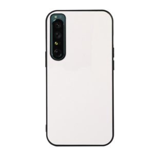 For Sony Xperia 1 IV Accurate Hole Two-color Litchi Texture PU Phone Case(White) (OEM)