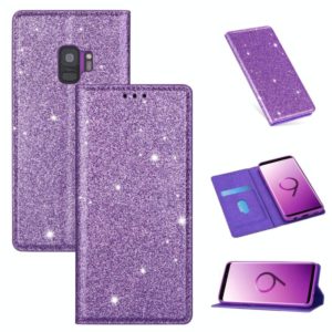 For Samsung Galaxy S9 Ultrathin Glitter Magnetic Horizontal Flip Leather Case with Holder & Card Slots(Purple) (OEM)