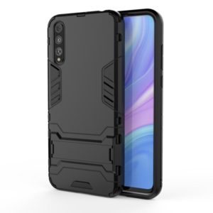 For Huawei Enjoy 10S Shockproof PC + TPU Protective Case with Invisible Holder(Black) (OEM)