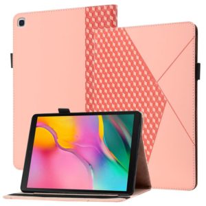 For Samsung Galaxy Tab A 10.1 2019 T510 Rhombus Skin Feel Horizontal Flip Tablet Leather Case with Card Slots & Holder(Rose Gold) (OEM)