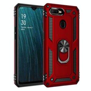 For OPPO A5s Shockproof TPU + PC Protective Case with 360 Degree Rotating Holder(Red) (OEM)