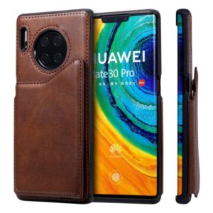 For Huawei Mate 30 Pro Shockproof Calf Texture Protective Case with Holder & Card Slots & Frame(Coffee) (OEM)