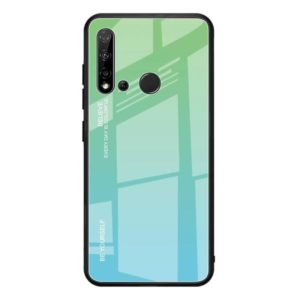 For Huawei Nova 5i / P20 Lite 2019 Gradient Color Glass Case(Sky Blue) (OEM)