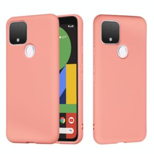 For Google Pixel 4a 5G Pure Color Liquid Silicone Shockproof Full Coverage Case(Pink) (OEM)