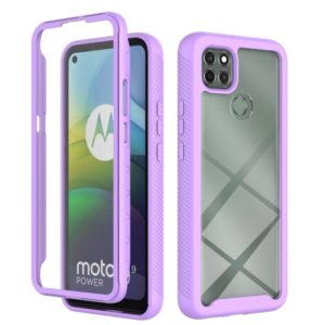 For Motorola Moto G9 Power(2021) Starry Sky Solid Color Series Shockproof PC + TPU Case with PET Film(Light Purple) (OEM)