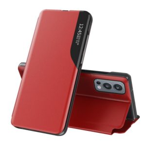 For OnePlus Nord 2 5G Attraction Flip Holder Leather Phone Case(Red) (OEM)